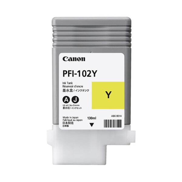 Canon PFI-102Y Dye Yellow Ink Tank 130 ml